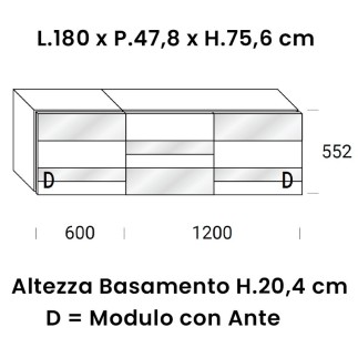 Credenza Orme con Ante in Vetro - Vitro | Orme Design