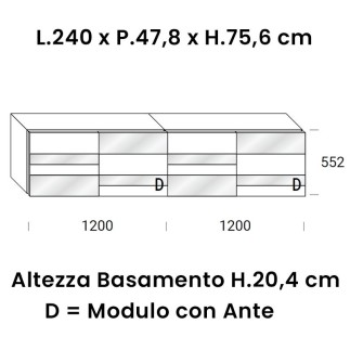 Credenza Orme con Ante in Vetro - Vitro | Orme Design