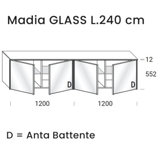 Credenza di Design con Ante Effetto Marmo - Glass | Orme Design