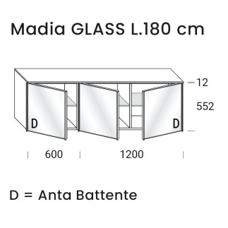 Credenza di Design con Ante Effetto Marmo - Glass | Orme Design