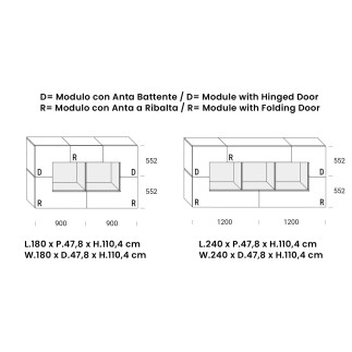 Wall Mounted Sideboard with Open Compartment - Modulo | Orme Design