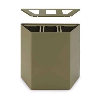 Separate Waste Collection Bin with 3 Compartments - Linear | Caimi