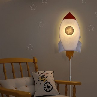 Lampada da Parete per Bambini - Razzo Spaziale | Buokids