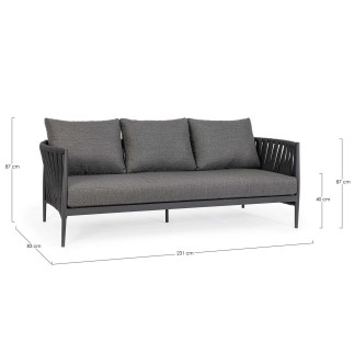 Rope 3 Seater Sofa - Jacinta | Bizzotto