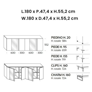 Madia in Legno con Ante in Vetro - Geny | Orme Light