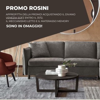 Sofa Bed with Leather Magazine Holder - Venezia Soft | Rosini Divani