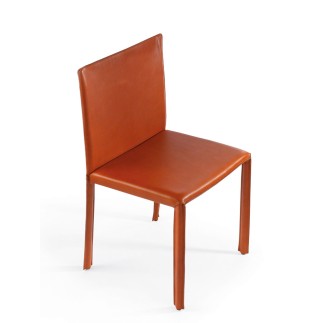 Chair upholstered in genuine leather - Yuta | ISA Project