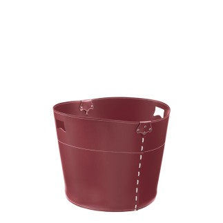 Container basket in leather on wheels - Cesto | ISA Project