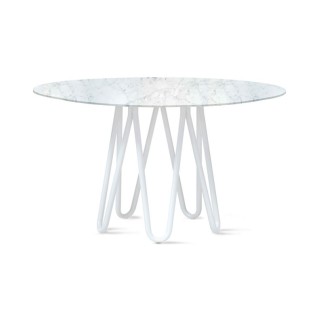 Round Table in Metal and Marble Top - Meduse