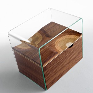 Coffee Table in Glass and Wood - Bifronte | Horm