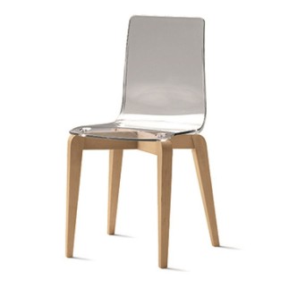 Design Chair in Wood and Polycarbonate - Berlino | Target Point