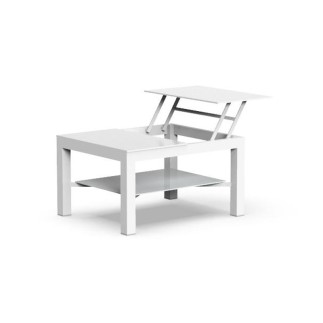 Opening coffee table for outdoor in aluminium and glass - Chic Small