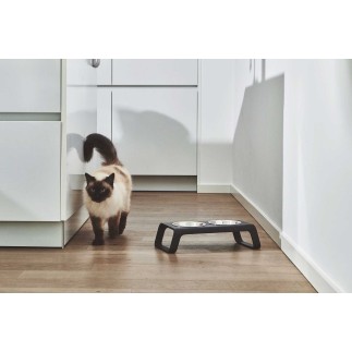 Double bowl for cat and dog in wood - Desco | Miacara