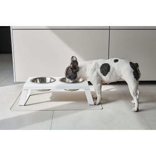 Double bowl for cat and dog in wood - Desco | Miacara