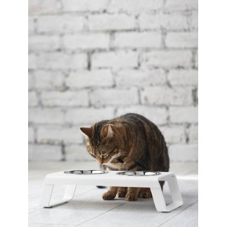 Double Bowl for cat and dog in aluminium - Desco | ISA