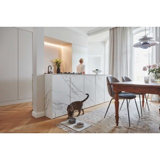 Double Bowl for cat and dog in aluminium - Desco | ISA