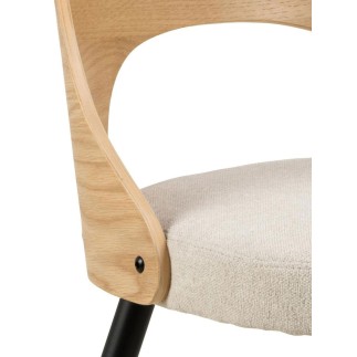 Dining Chair with Wooden Backrest - Lady | Isarreda