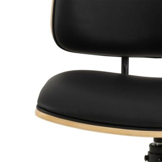 Swivel Chair in Polyurethane and Oak - Simon | Isarreda