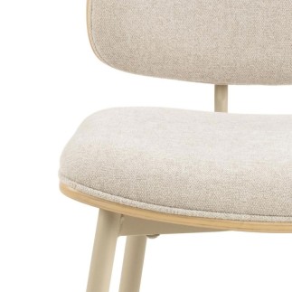 Fabric Upholstered Chair with Oak Back - Simon