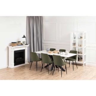 Chair Upholstered in Ribbed Fabric - Ines