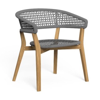 Outdoor stackable chair in teak and rope - Moon - ISA Project