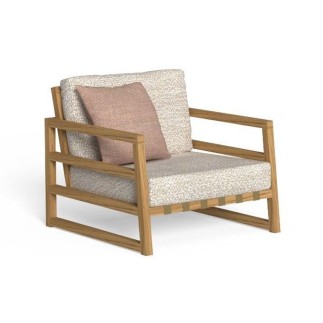 Outdoor Armchair in Wood and Fabric - Alabama Iroko | IsaProject