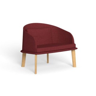 Outdoor Lounge Armchair in Wood and Fabric - Cleo Teak