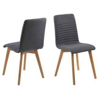 Fabric Upholstered Chair with Wooden Legs - Tupac | Isarreda