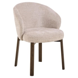 Upholstered Chair with Armrests and Wooden Legs - Darlene | Isarreda