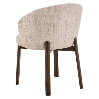 Upholstered Chair with Armrests and Wooden Legs - Darlene | Isarreda