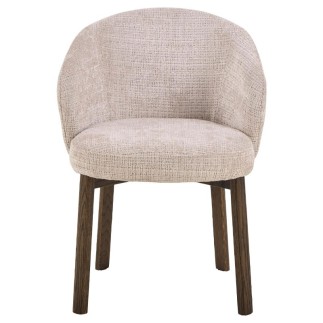Upholstered Chair with Armrests and Wooden Legs - Darlene | Isarreda