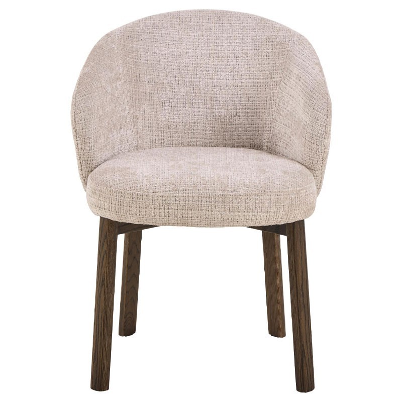 Upholstered Chair with Armrests and Wooden Legs - Darlene | Isarreda