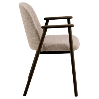 Upholstered Chair with Wooden Legs and Armrests - Leo | Isarreda