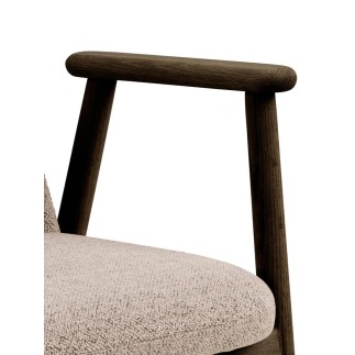 Upholstered Chair with Wooden Legs and Armrests - Leo | Isarreda