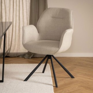 Poltroncina con Gambe a Trespolo in Acciaio - Aura