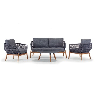 Grattoni Outdoor Lounge Set in Aluminium and Teak - Alicante | Grattoni
