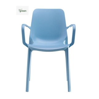 Chair with Armrests in Recycled Plastic - Ginevra Go Green