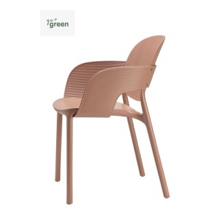 Chair with Armrests in Recycled Plastic - Hug | Scab
