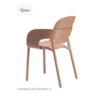 Chair with Armrests in Recycled Plastic - Hug | Scab