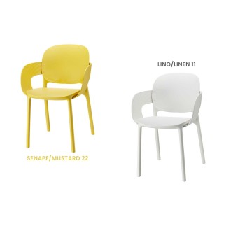 Chair with Armrests in Recycled Plastic - Hug | Scab