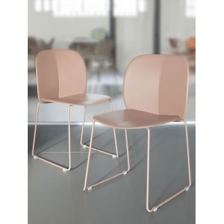 Sled-Base Chair in Recycled Plastic - Mentha Go Green | Scab