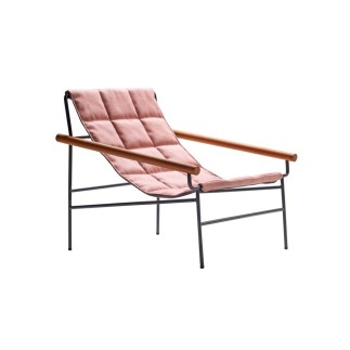 Outdoor Lounge Armchair with Wooden Armrests - Dress Code Glam | Scab