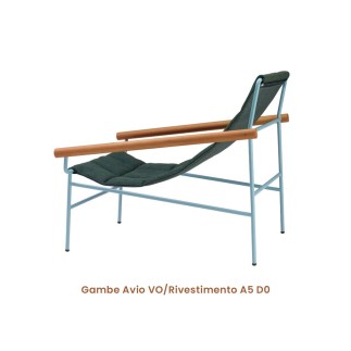 Outdoor Lounge Armchair with Wooden Armrests - Dress Code Glam | Scab