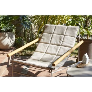 Outdoor Lounge Armchair with Wooden Armrests - Dress Code Glam | Scab