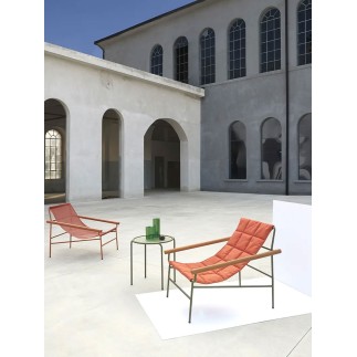 Outdoor Lounge Armchair with Wooden Armrests - Dress Code Glam | Scab