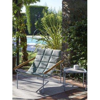 Outdoor Lounge Armchair with Wooden Armrests - Dress Code Glam | Scab