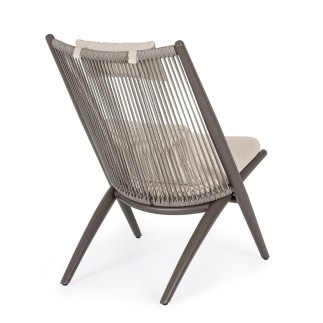 Lounge Armchair in Rope with Headrest - Aloha | Bizzotto