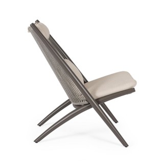 Lounge Armchair in Rope with Headrest - Aloha | Bizzotto