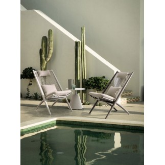 Lounge Armchair in Rope with Headrest - Aloha | Bizzotto
