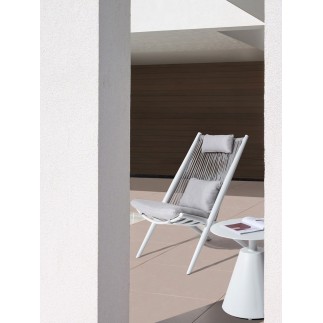 Lounge Armchair in Rope with Headrest - Aloha | Bizzotto